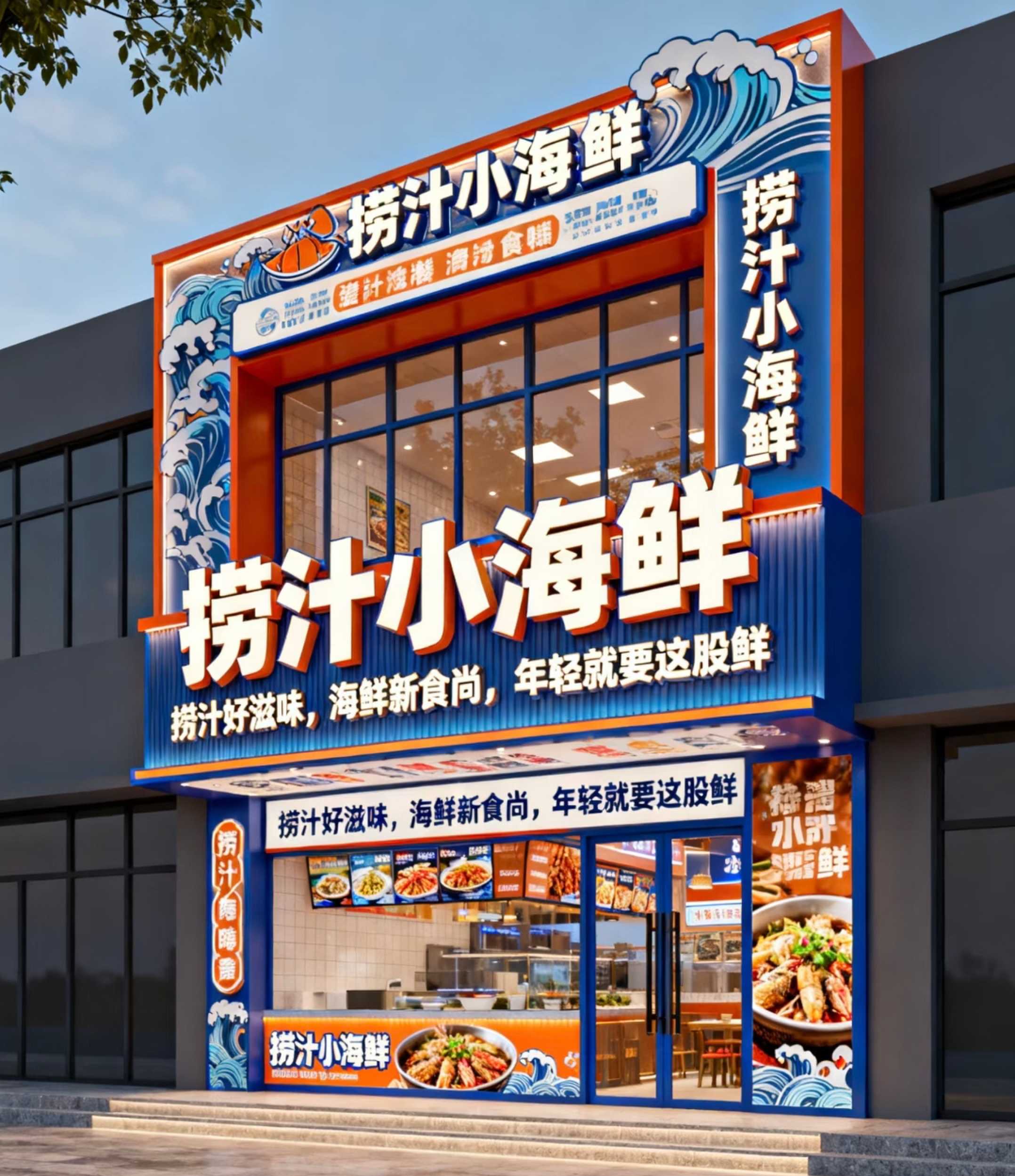 賽博朋克風門頭制作